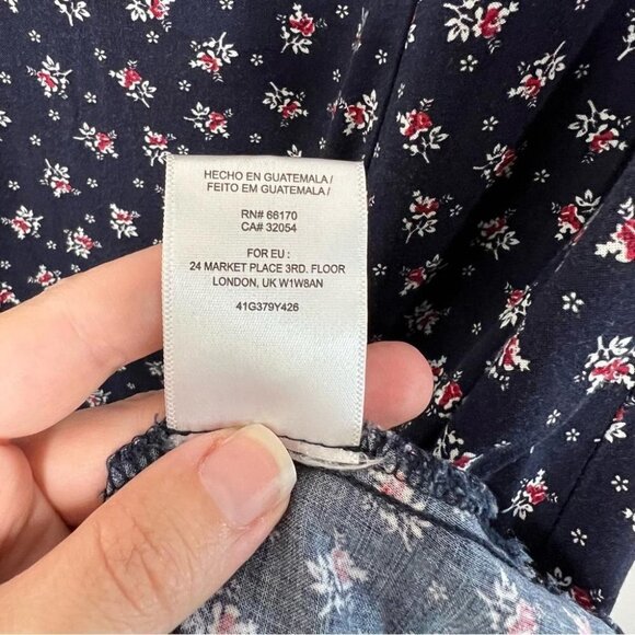 Anthropologie Pins and Needles Womens Size XS A Line Mini Dress Blue Floral - Picture 5 of 8